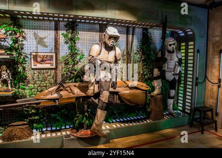 Star Wars Travelling Galaxy - retour du Jedi Storm Trooper à Budapest, Hongrie. Banque D'Images