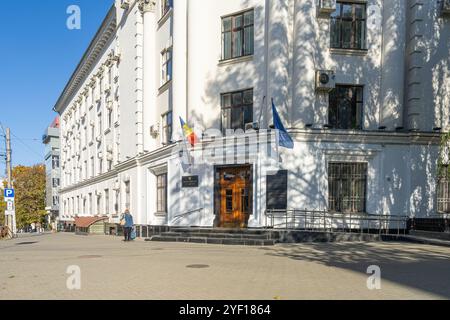 Chisinau, Moldavie. 25 octobre 2024. Vue extérieure de la Cour suprême de justice de Moldavie inb le centre-ville Banque D'Images