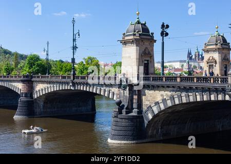Pont de la Légion (Most Legií), le pont historique traversant la rivière Vltava à Prague, capitale de la Tchéquie (République tchèque) Banque D'Images