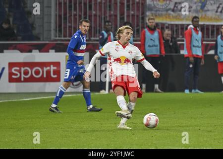 Salzbourg, Autriche. 02 novembre 2024. SALZBOURG, AUTRICHE - 2 NOVEMBRE : Mads Bidstrup de Salzbourg lors du match de l'Admiral Bundesliga entre le FC Red Bull Salzburg et le GAK 1902 au Red Bull Arena le 2 novembre 2024 à Salzbourg, Autriche. 241102 SEPA 26 030 - 20241102 PD8753 crédit : APA-PictureDesk/Alamy Live News Banque D'Images