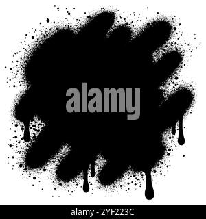 Spray de style encre noire, taches et taches de peinture en aérosol et texture. Formes grunges et silhouettes sales pour vos créations. Illustration de Vecteur