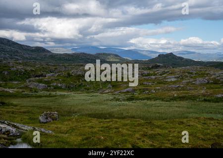 Rochers en Norvège à la douane de Bjornfjell à la frontière de la Norvège et de la Suède Banque D'Images