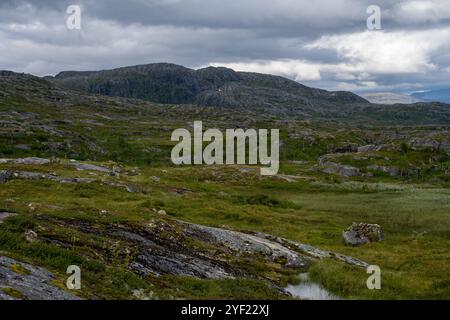 Rochers en Norvège à la douane de Bjornfjell à la frontière de la Norvège et de la Suède Banque D'Images