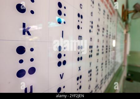 Centre pour enfants aveugles. Alphabet braille. Ho Chi Minh ville. Vietnam. Centre pour enfants aveugles 016810 116 Banque D'Images