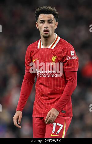 Liverpool, Royaume-Uni. 02 novembre 2024. Curtis Jones de Liverpool lors du match de premier League Liverpool vs Brighton et Hove Albion à Anfield, Liverpool, Royaume-Uni, le 2 novembre 2024 (photo de Cody Froggatt/News images) à Liverpool, Royaume-Uni le 11/2/2024. (Photo de Cody Froggatt/News images/Sipa USA) crédit : Sipa USA/Alamy Live News Banque D'Images