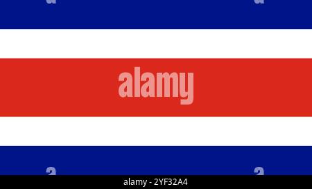 Drapeau Costa Rica, format 16:9, drapeau du Costa Rica, images vectorielles Illustration de Vecteur