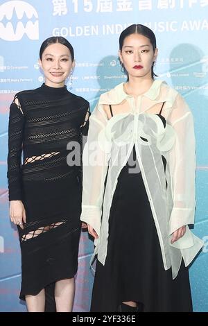 TAIPEI, CHINE - , 2 NOVEMBRE 2024 - les chanteurs assistent au 15ème Golden Music Creative Awards à Taipei, province de Taiwan, Chine, le soir du 2 novembre, Banque D'Images