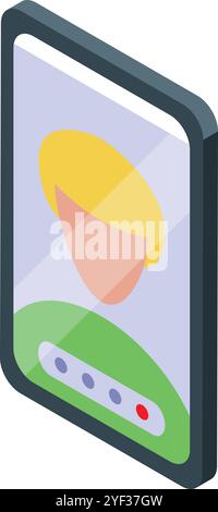 Interface d'appel vidéo sur l'écran du smartphone affichant la photo de contact et le bouton d'enregistrement, idéal pour illustrer la communication moderne Illustration de Vecteur