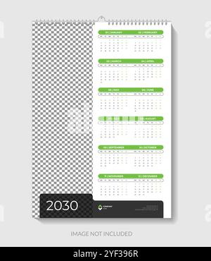 La semaine de conception de calendrier commence lundi avec un fichier vectoriel de modèle d'entreprise. Illustration de Vecteur