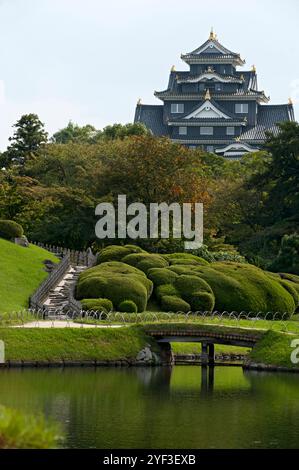 Okayama Korakuen jardin japonais dans la ville d'Okayama, Japon. Banque D'Images