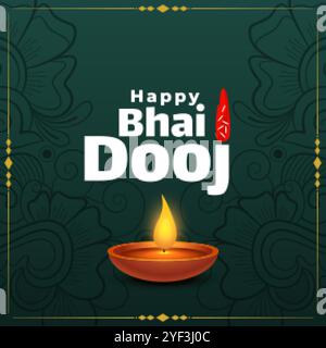 Joyeux bhai dooj festival indien de frère et de soeur vecteur Illustration de Vecteur