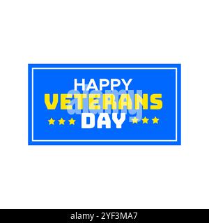 Bonne journée des vétérans typographie bannière de texte avec des étoiles pour la célébration USA novembre Journée des vétérans pour honorer tous ceux qui ont servi. vecteur isolé Illustration de Vecteur