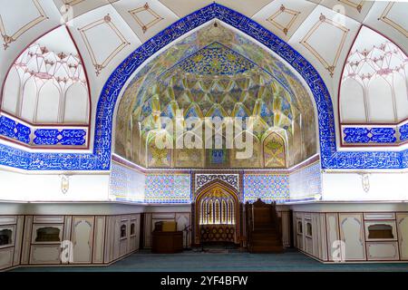 L'intérieur de la mosquée Bolo-Hauz est décoré de voûtes de style muqarnas, en particulier dans l'antichambre adjacente au mihrab. La mosquée Bolo-Hauz est un Banque D'Images