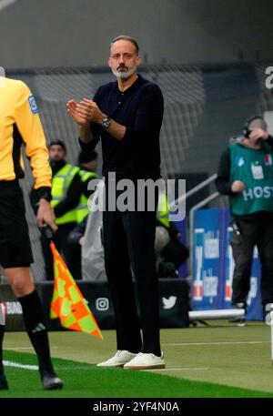 Sinsheim, Deutschland. 02 novembre 2024. 02.11.2024, PreZero-Arena, Sinsheim, GER, 1.FBL, TSG 1899 Hoffenheim vs FC réunis Pauli, DFL règlementation interdit toute utilisation de photographies comme séquences d'images et/ou quasi-vidéo. Dans l'entraîneur photo Pellegrino Matarazzo (Hoffenheim) crédit : dpa/Alamy Live News Banque D'Images