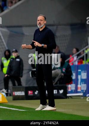 Sinsheim, Deutschland. 02 novembre 2024. 02.11.2024, PreZero-Arena, Sinsheim, GER, 1.FBL, TSG 1899 Hoffenheim vs FC réunis Pauli, DFL règlementation interdit toute utilisation de photographies comme séquences d'images et/ou quasi-vidéo. Dans l'entraîneur photo Pellegrino Matarazzo (Hoffenheim) crédit : dpa/Alamy Live News Banque D'Images