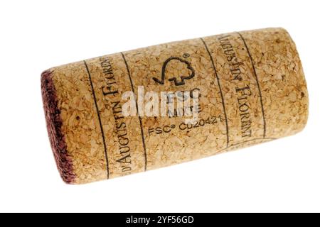 Bouchon de vin avec empreinte de mélange FSC Banque D'Images