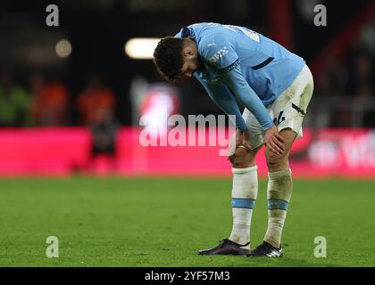 Bournemouth, Royaume-Uni. 2 novembre 2024. Josko Gvardiol de Manchester City semble abattu lors du match de premier League au Vitality Stadium de Bournemouth. Le crédit photo devrait se lire : Paul Terry/Sportimage crédit : Sportimage Ltd/Alamy Live News Banque D'Images