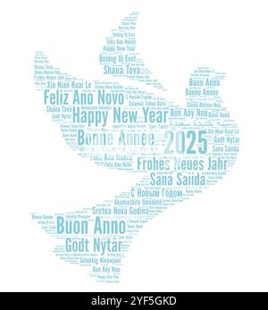 Bonne année 2025 nuage de mots dans différentes langues Banque D'Images