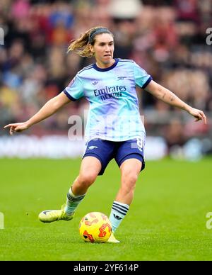 Mariona Caldentey d'Arsenal en action lors du Barclays Women's Super League match au Leigh Sports Village, Manchester. Date de la photo : dimanche 3 novembre 2024. Banque D'Images