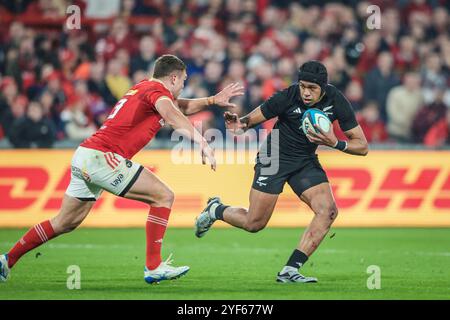 2 novembre 2024, Thomond Park, Limerick, Irlande - action de Munster Rugby vs All Blacks XV. Banque D'Images