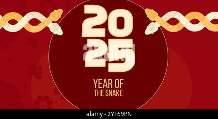 Bonne année 2025. Année du serpent, Illustration de Vecteur