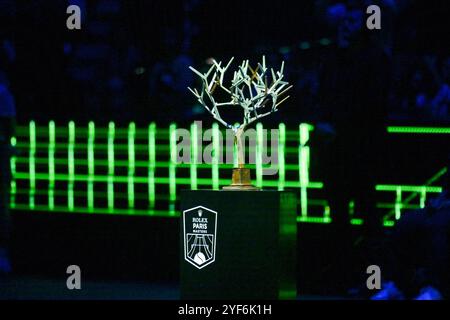 Paris, France. 03 Nov, 2024. Illustration du trophée lors du Rolex Paris Masters à Bercy le 3 novembre 2024. Photo de Tomas Stevens/ABACAPRESS. COM Credit : Abaca Press/Alamy Live News Banque D'Images