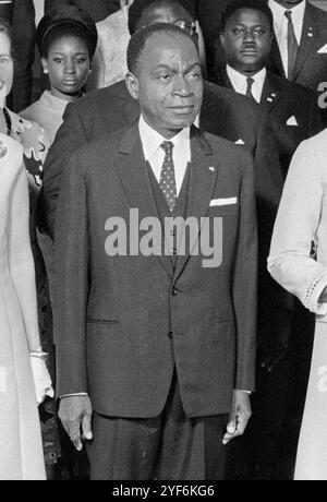 Le président ivoirien Félix Houphouët-Boigny, Félix Houphouët-Boigny (1905-1993), homme politique ivoirien qui fut le premier président de la Côte d'Ivoire Banque D'Images