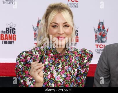 Kaley Cuoco lors de la cérémonie des empreintes pour 'The Big Bang Theory' tenue à l'IMAX Théâtre chinois de Grauman à Hollywood, Etats-Unis le 1 mai 2019. Banque D'Images