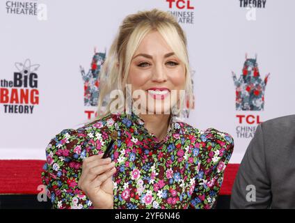 Kaley Cuoco lors de la cérémonie des empreintes pour 'The Big Bang Theory' tenue à l'IMAX Théâtre chinois de Grauman à Hollywood, Etats-Unis le 1 mai 2019. Banque D'Images