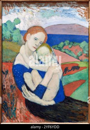 Motherhood (la maternité), 1901, Pablo Picasso (1881-1973), The National Gallery, Londres, ROYAUME-UNI. Banque D'Images