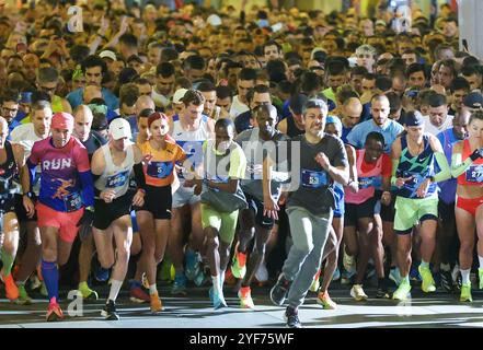 Zagreb, Croatie. 03 Nov, 2024. Les gens participent à la 13e course de 10 km de Zagreb Night le 3 novembre 2024. À Zagreb, Croatie. Photo : Sanjin Strukic/PIXSELL crédit : Pixsell/Alamy Live News Banque D'Images