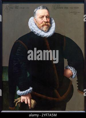 Portrait d'un homme inconnu, 56 ans, 1591 ans, Frans Pourbus le jeune. (1569-1622), The National Gallery, Londres, Royaume-Uni. Banque D'Images