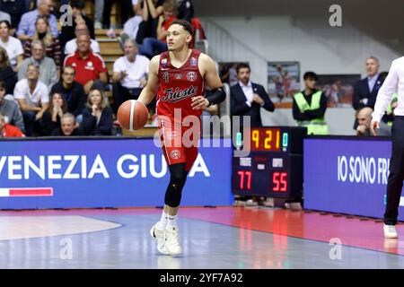 Trieste, Italie. 03 Nov, 2024. Pallacanestro Trieste's Colbey Ross en action pendant le match Pallacanestro Trieste - Openjobmetis Varese match de la saison régulière Lega basket Serie A 2024/2025 - Round 6 à Trieste (Italie), 3 novembre 2024 (photo Gilardi/Ciamillo/LaPresse) crédit : LaPresse/Alamy Live News Banque D'Images