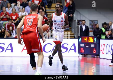 Trieste, Italie. 03 Nov, 2024. Jordan Harris d'Openjobmetis Varese en action pendant le match Pallacanestro Trieste - Openjobmetis Varese match de la saison régulière Lega basket Serie A 2024/2025 - Round 6 à Trieste (Italie), 3 novembre 2024 (photo par Gilardi/Ciamillo/LaPresse) crédit : LaPresse/Alamy Live News Banque D'Images