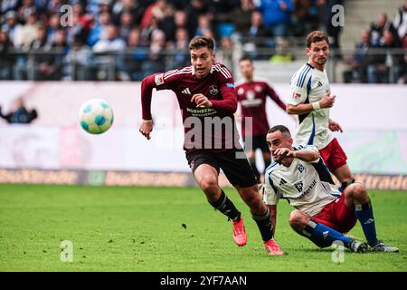 Stefanos TZIMAS (1. FC Nuernberg, #09) GER, Hamburger SV vs. 1. FC Nuernberg, Fussball, 2. Bundesliga, Spieltag 11, saison 2024/2025, 03.11.2024 LES RÈGLEMENTS du LDF INTERDISENT TOUTE UTILISATION DE PHOTOGRAPHIES COMME SÉQUENCES D'IMAGES ET/OU QUASI-VIDÉO Foto : Eibner-Pressefoto/Marcel von Fehrn Banque D'Images