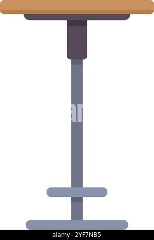 Table de bar ronde debout sur une jambe, meuble en bois et en métal, élément pour l'intérieur du café Illustration de Vecteur