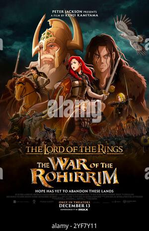 Le Seigneur des anneaux : la guerre des Rohirrim (2024) réalisé par Kenji Kamiyama et mettant en vedette Luke Pasqualinom, Brian Cox et Miranda Otto. Aventure animée sur Helm Hammerhand et la forteresse légendaire de Helm's Deep. Affiche AMÉRICAINE À une feuille POUR USAGE ÉDITORIAL UNIQUEMENT. Crédit : BFA / Warner Bros Banque D'Images