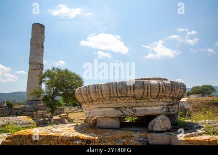 Île de Samos, Grèce - 18 juin 2023, statue de Héra à Samos, Heraion Ancient City - Grèce Banque D'Images