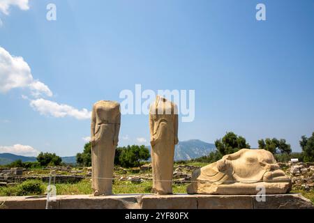 Île de Samos, Grèce - 18 juin 2023, statue de Héra à Samos, Heraion Ancient City - Grèce Banque D'Images