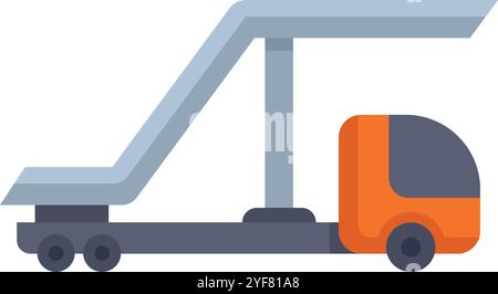 Illustration d'un véhicule de pont d'escalier d'embarquement de passager d'aéroport avec une échelle sur roues debout sur fond blanc Illustration de Vecteur