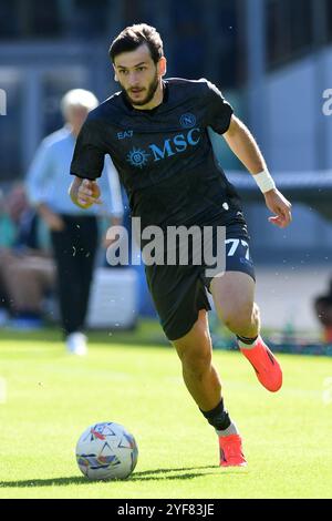 Naples, Latium. 03 Nov, 2024. Khvicha Kvaratskhelia de la SSC Napoli lors du match de Serie A entre Napoli et Atalanta au stade Maradona à Naples, Italie, le 03 novembre 2024. Crédit : massimo insabato/Alamy Live News Banque D'Images