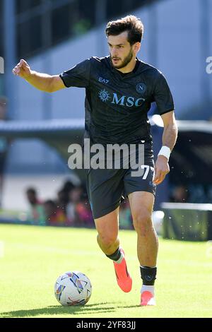 Naples, Latium. 03 Nov, 2024. Khvicha Kvaratskhelia de la SSC Napoli lors du match de Serie A entre Napoli et Atalanta au stade Maradona à Naples, Italie, le 03 novembre 2024. Crédit : massimo insabato/Alamy Live News Banque D'Images