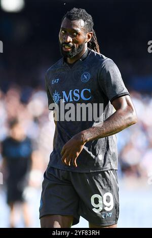 Naples, Latium. 03 Nov, 2024. André-Frank Zambo Anguissa de la SSC Napoli lors du match de Serie A entre Napoli et Atalanta au stade Maradona de Naples, Italie, le 03 novembre 2024. Crédit : massimo insabato/Alamy Live News Banque D'Images