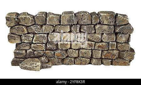 Un mur de pierre fait de briques pressées à la main Banque D'Images
