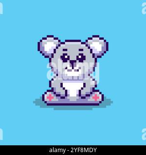 Design d'actifs de jeu Koala Pixel art Illustration de Vecteur