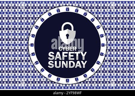 Cyber Safety Sunday illustration moderne. Convient pour carte de vœux, affiche et bannière Illustration de Vecteur