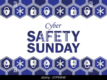 Cyber Safety Sunday illustration moderne. Concept de vacances. Modèle pour fond, bannière, carte, affiche avec inscription de texte. Illustration de Vecteur