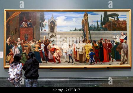 La célèbre Madone de Cimabue. 1853-1855, Frederic, Lord Leighton (1830-1896), The National Gallery, Londres, ROYAUME-UNI. Banque D'Images