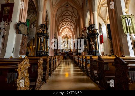 L'église historique de Michael. Site de mariage emblématique de la mélodie de la musique à Mondsee, en haute-Autriche Banque D'Images