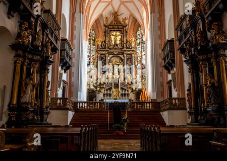 L'église historique de Michael. Site de mariage emblématique de la mélodie de la musique à Mondsee, en haute-Autriche Banque D'Images